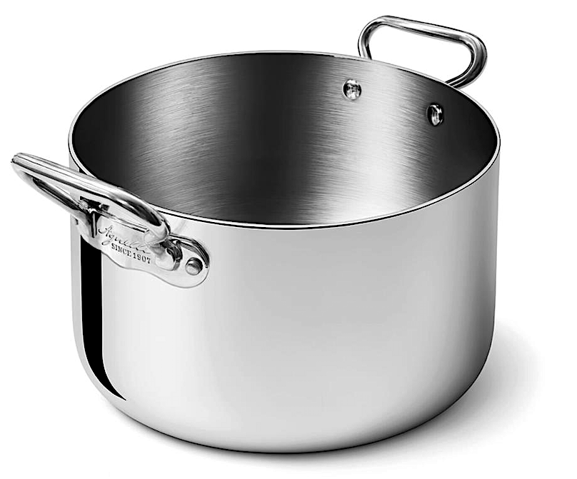 Aluinox 1907 3ply Casseruola Alta Cm.40 H.23 Lt.28,9 2 Manici Finitura