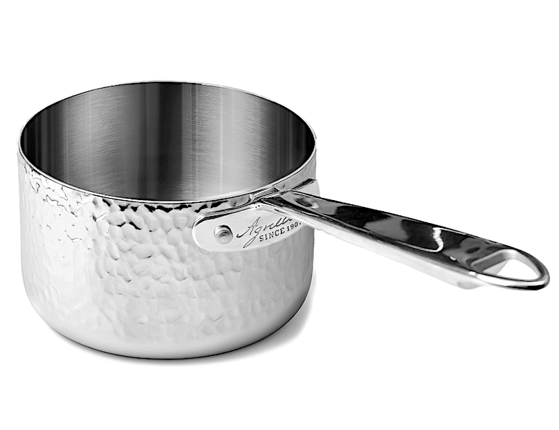 Aluinox 1907 3ply Casseruola Alta Cm.16 H.11,4 Lt.2,3 Martellato 1 Man
