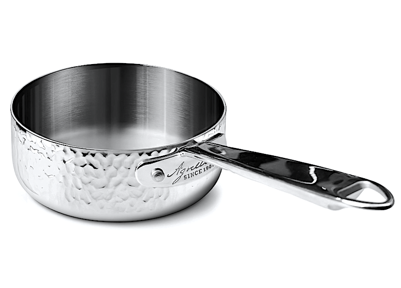 Aluinox 1907 3ply Casseruola Bassa Cm.20 H.8,1 Lt.2,7 Martellato 1 Man