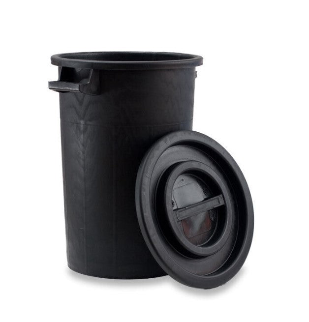 Bidone Lt.75 Nero C/coperchio