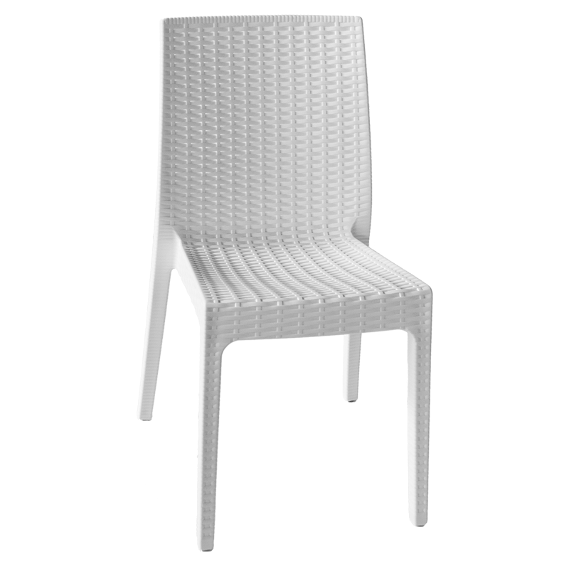 Selene Sedia Simil Rattan Bianco