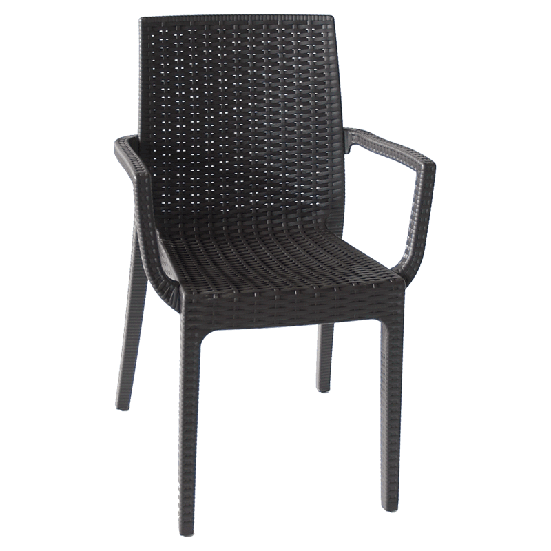 Dafne Poltrona Simil Rattan Espresso