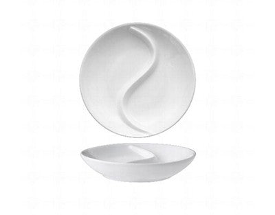 Piattino 2 Scomparti Cm.9,1x1,9h Bianco Lucido
