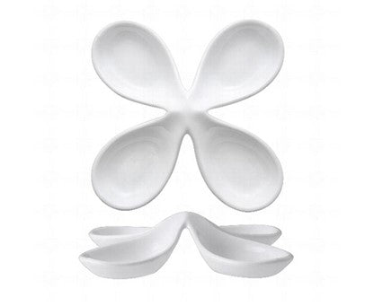 Piatto Quadrifoglio Bianco Cm.18x18x4,5h