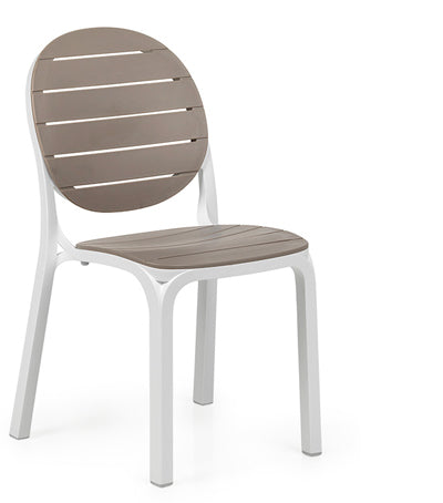 Erica Sedia 54,5x50,5x86h Bianco Pann.Tortora