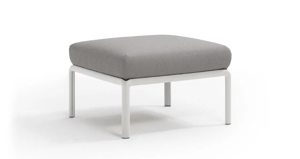 Komodo Pouf 72x47,5h Bianco C/cuscino Grigio