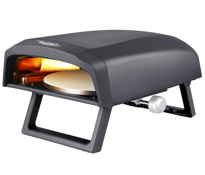 Forno Pizza Kw.4 500 C Piastra Cm.32 Rotante Cm.64x44x31,5h Nero