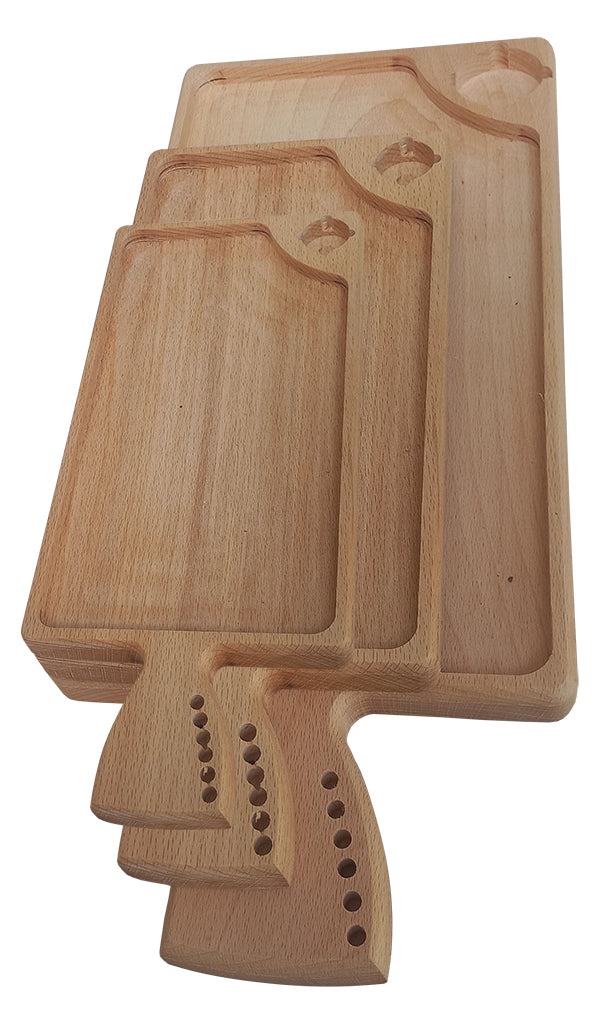 Vassoio Faggio Scavato Cm.53x29x2,2h Con Manico