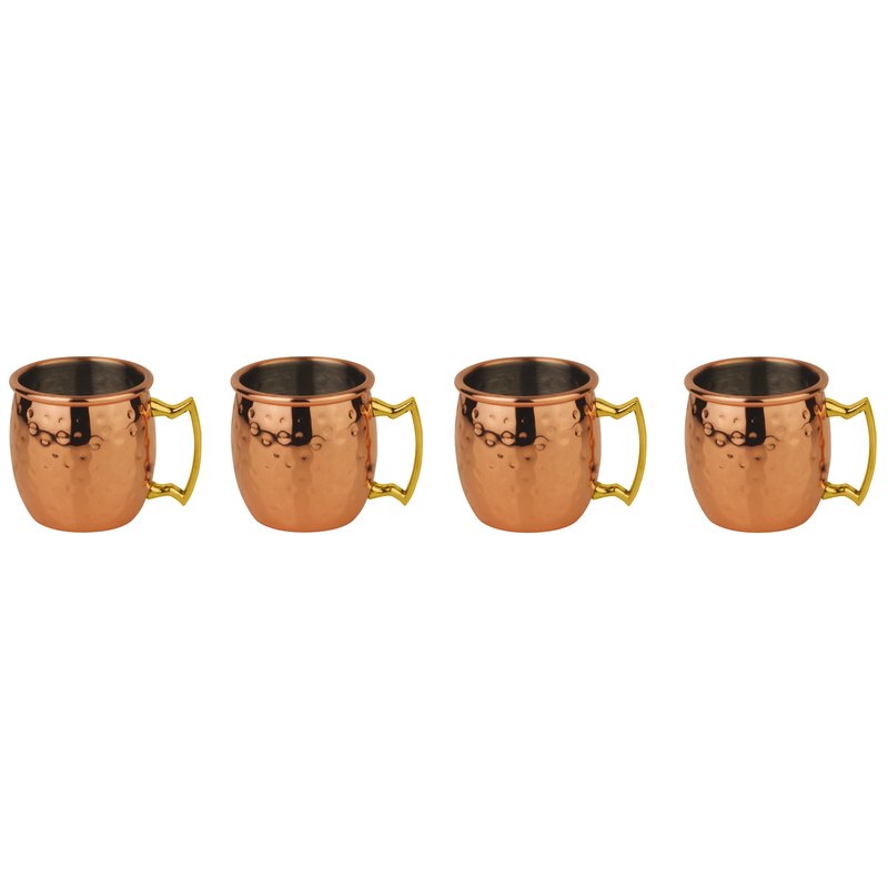 @cf4 Mini Tazza Ml.60 Con Manico Inox,rame Martellato