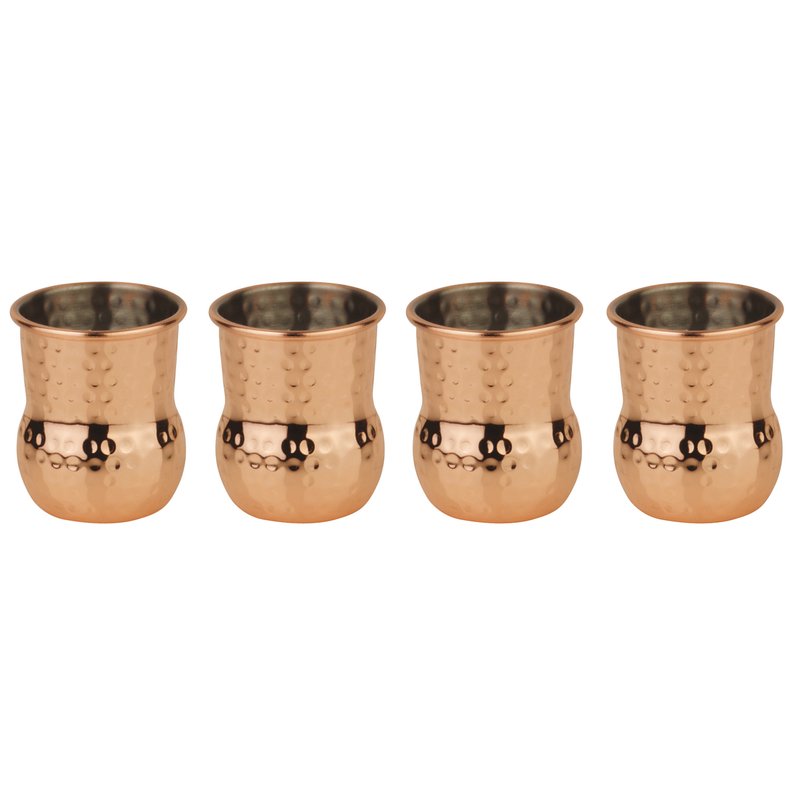 Confezione 4 Mini Tazze Ml.60 Inox,rame Martellato