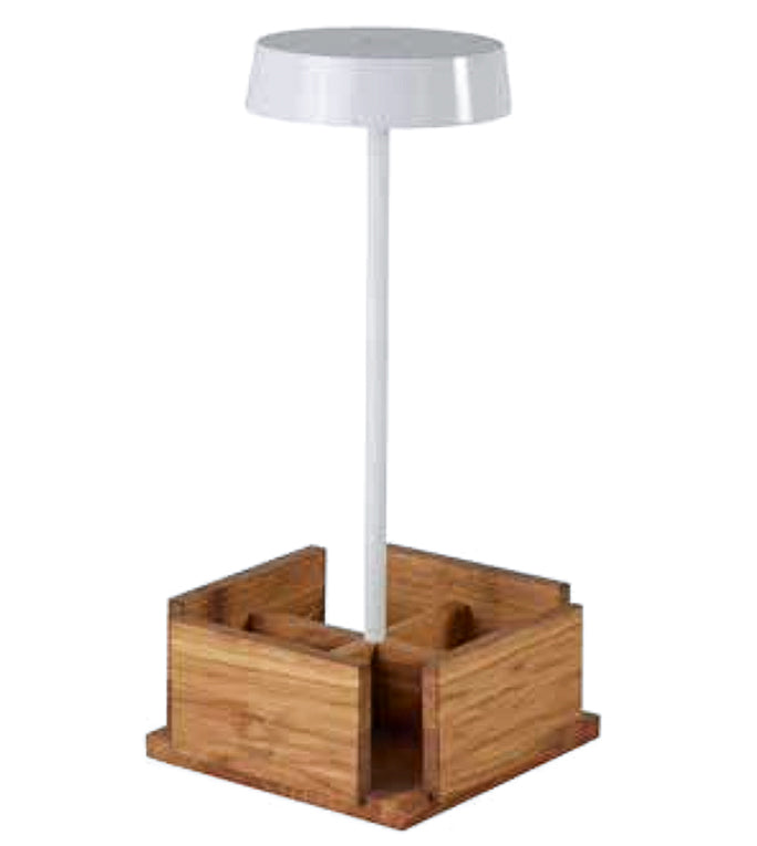 Bellagio Set Menage Rovere Massello Con Lamapda Led Magnetica Bianca R