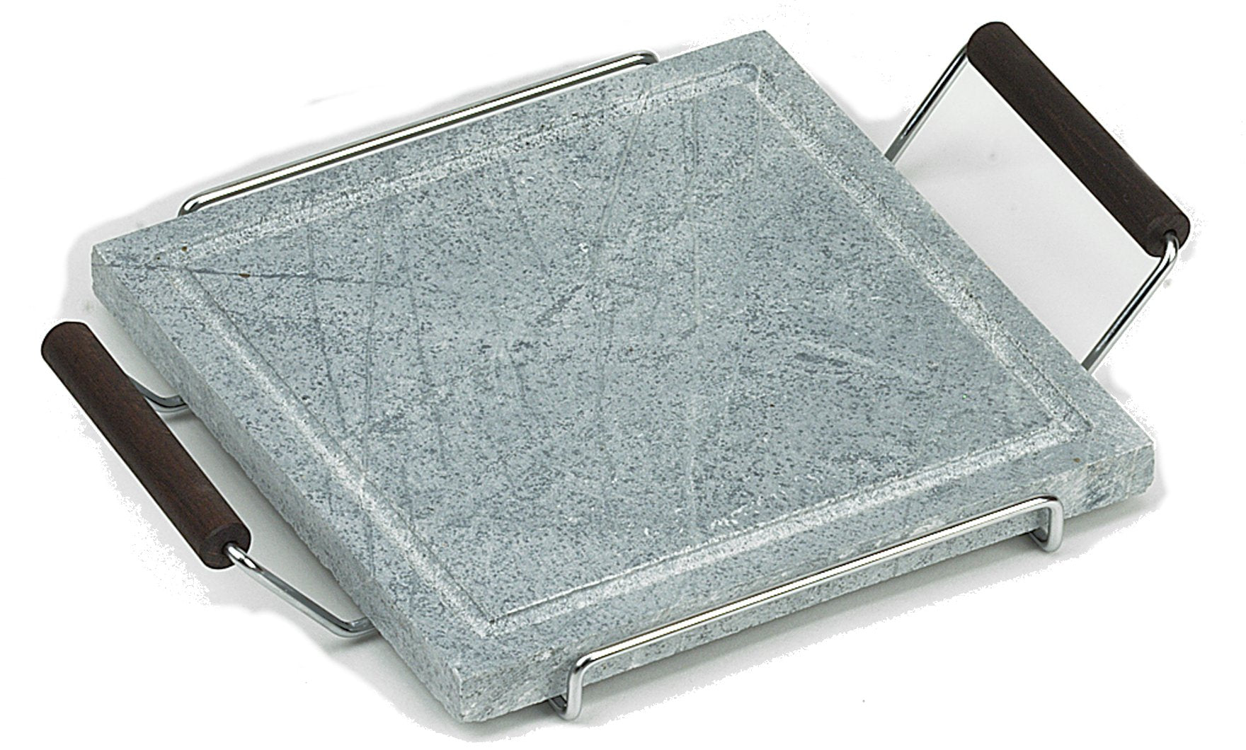 Pietra Ollare Quadrata Telaio Acciaio Manici WengÈ