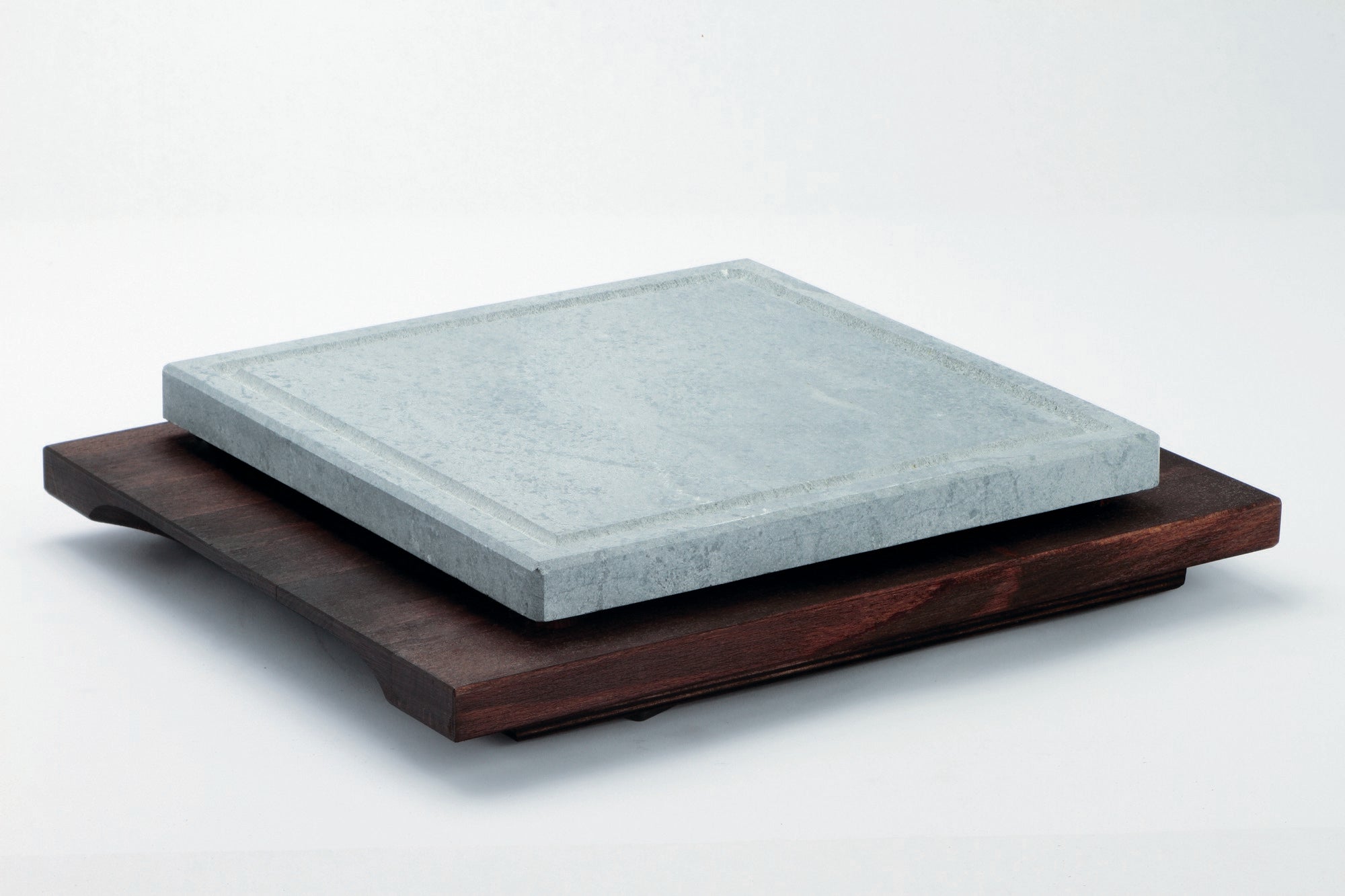 Pietra Ollare Quadrata Base Legno WengÈ