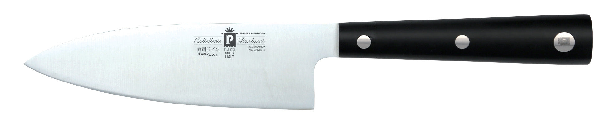 Coltello Da Cucina In Acciaio Inox Cm.16 Con Manico In Pom Paolucci