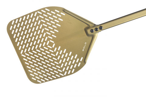 Gold Pala Pizza Forata Cm.33x33x186 Alluminio