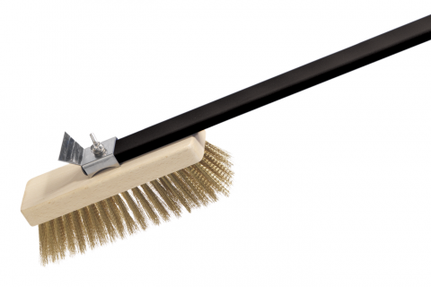 Carbon Spazzola Orientabile Cm.150 Setole Ottone Con Raschietto