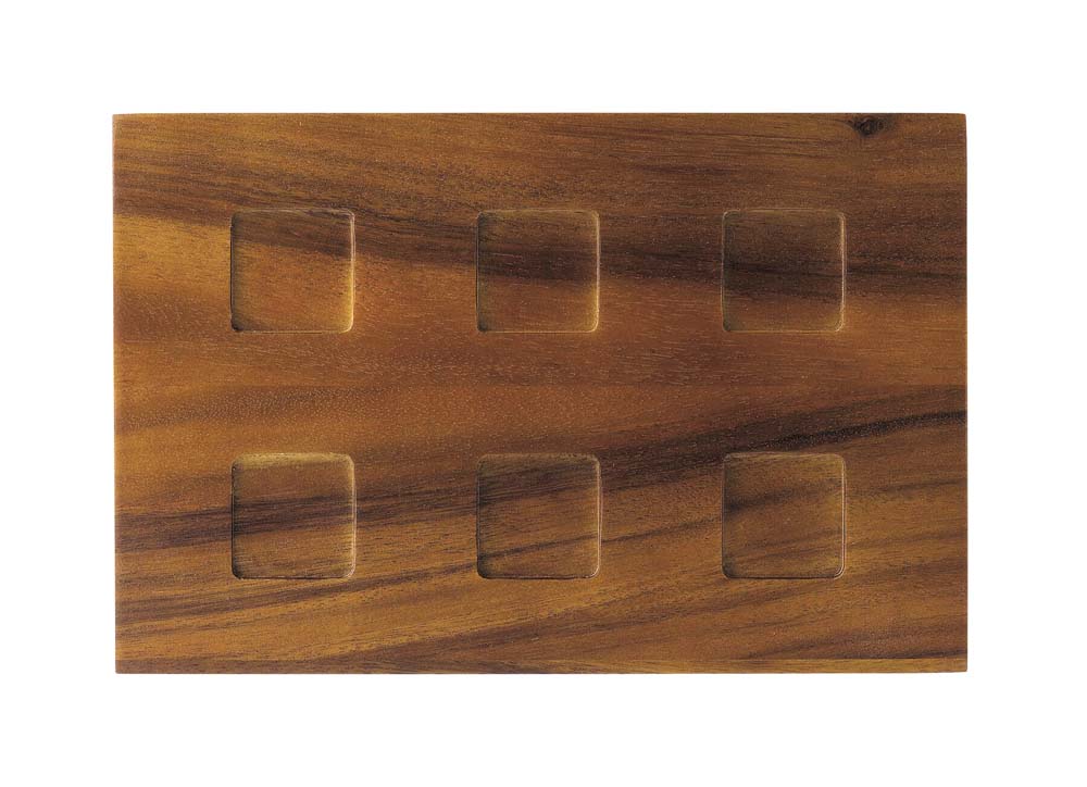 Modulo Vassoio Legno 6 Posti Cm.28,5x18,8x2,5h