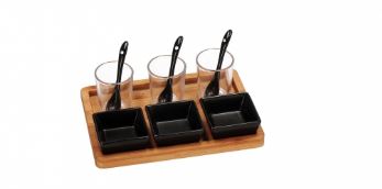 Set Aperitivo Con Vassoio Bamboo 71620