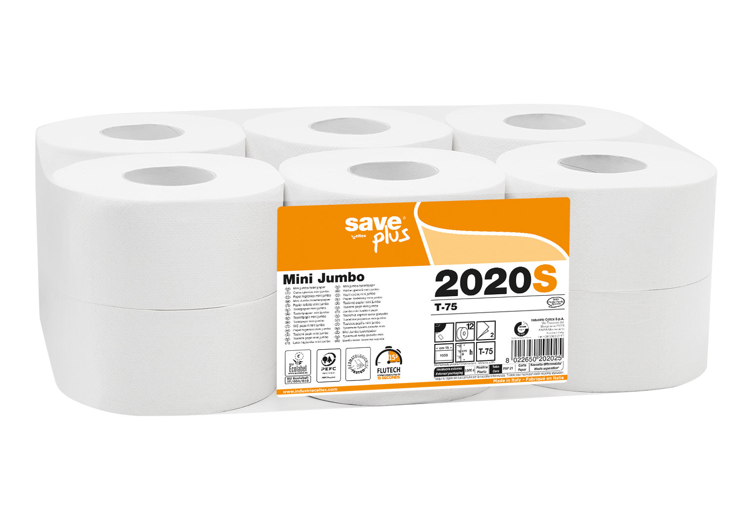 Cf 12 Rotolo Carta Igienica 2 Veli Save Mini-jumbo