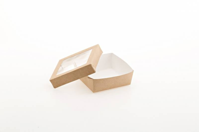 Confezione 20 Contenitori Cm.18x18x4h Con Finestra Ml.1500