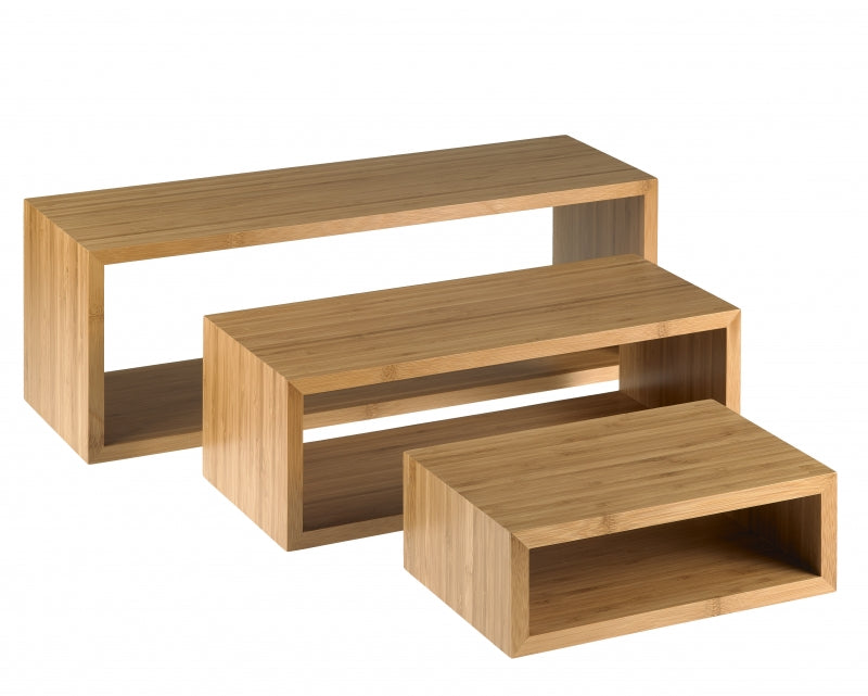 Bamboo Set 3 Alzate Rettangolari Cm.60/45/30x20 Naturale Leone