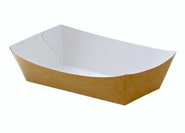 Kraft Cf 100 Vaschetta Fritti Cm.18x12x4h Ml.500 Avana/bianco