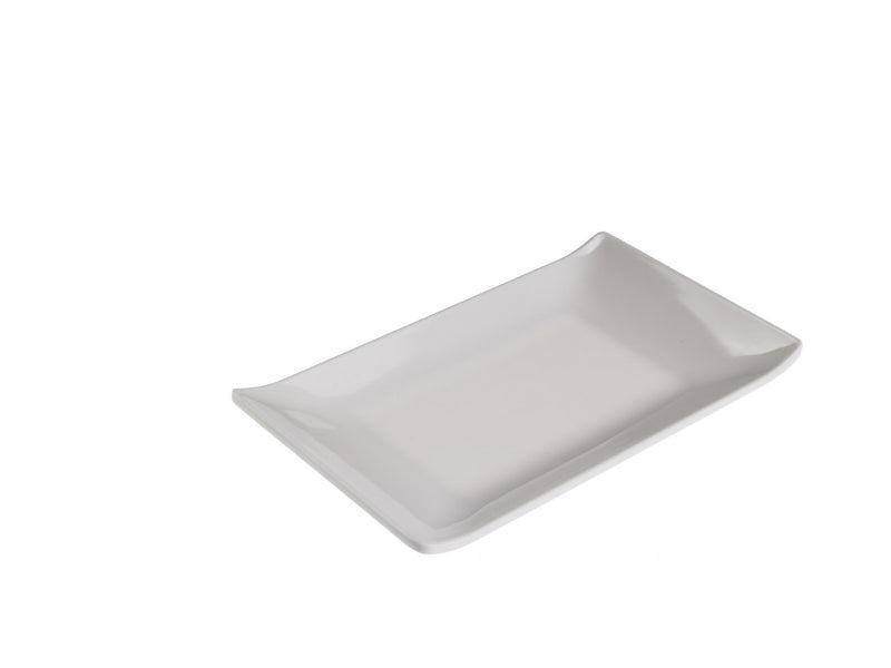 Piatto Rettangolare Cm.23x14 H.2,6 Bianco In Melamina