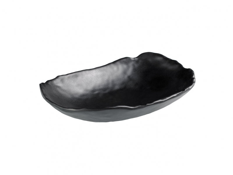 Ciotola In Melamina Nera Ovale Cm.22x15 H4,7 Leone