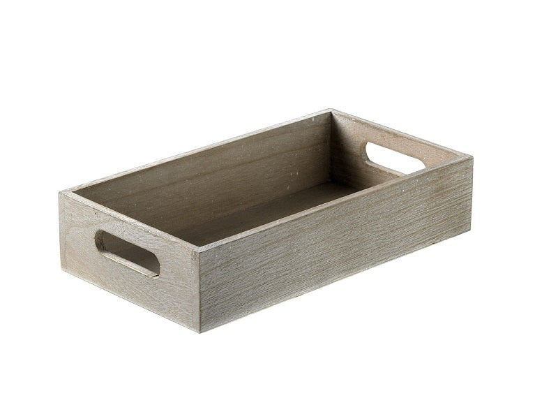 Vassoio Legno 27x15x6 Bianco Decap.