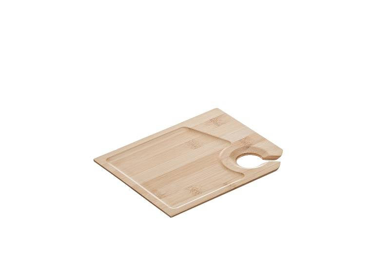 Cf 6 Vassoietto Bamboo Con Portabicchiere Cm.18x15x0,8h