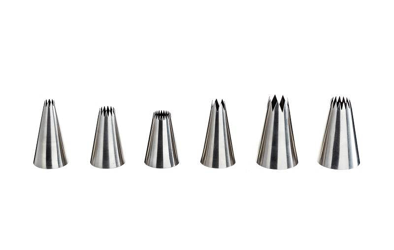 Cf 6 Beccucci Pasticceria Inox Punta Stella Cm.2,5x4h