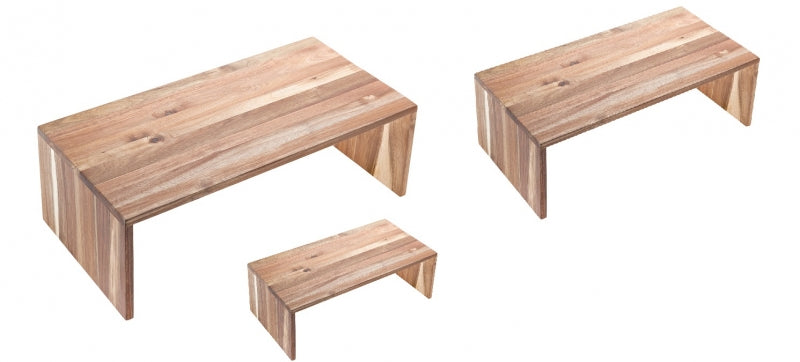 Acacia Set 3 Espositori Maxi Naturale - 60x30x20h, 45x30x15h, 30x30x10