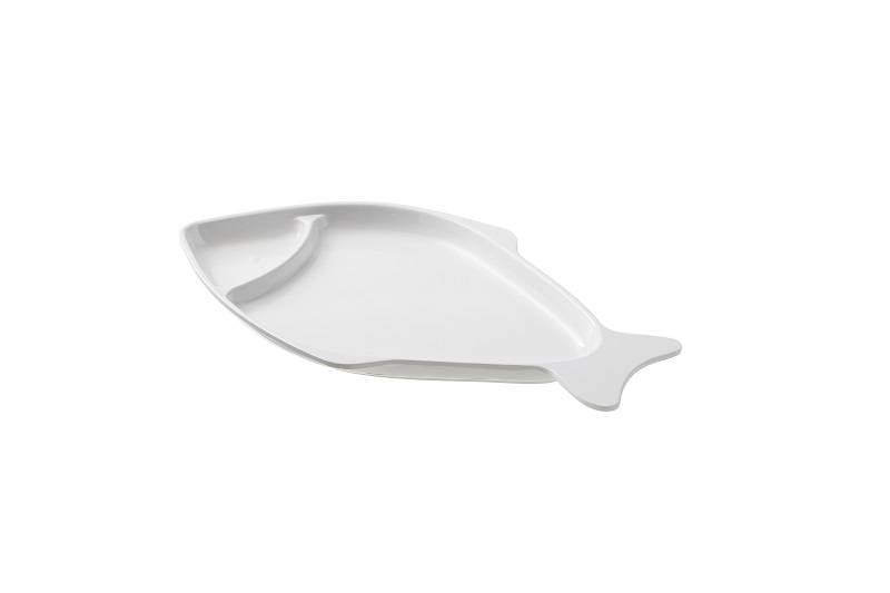 Piatto Pesce Cm.38x22x3 Bianco