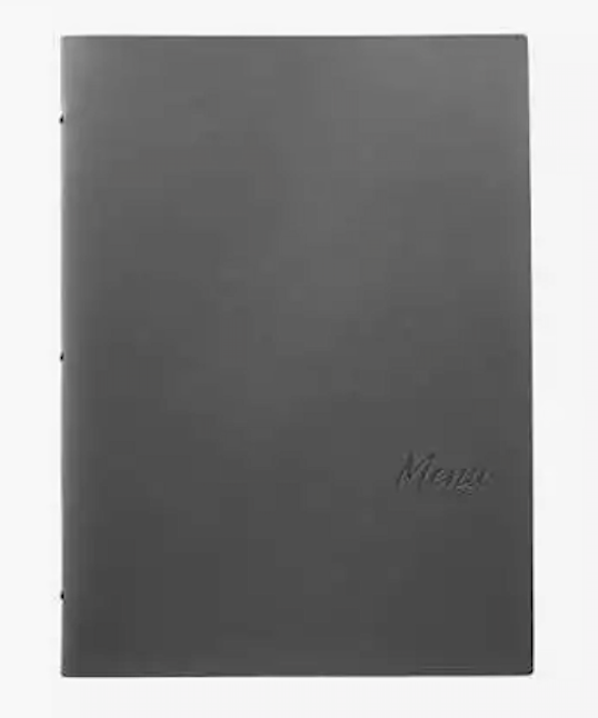 Lisbona Portamenu' A4 Grigio Scuro Similpelle