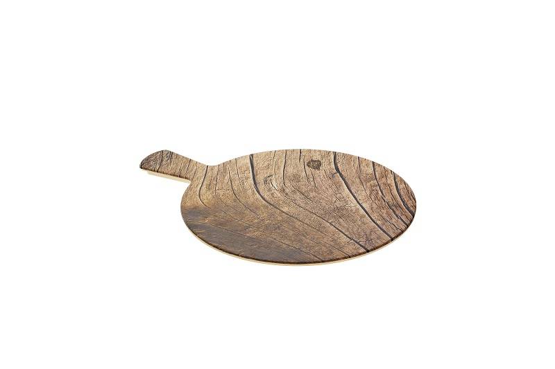 Wood Tagliere Melamina Tondo Cm.32x1,5h Effetto Legno