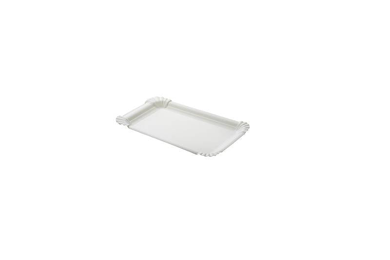Confezione 250 Vassoio Rettangolare In Fibra Vergine Cm.13x20 Bianco