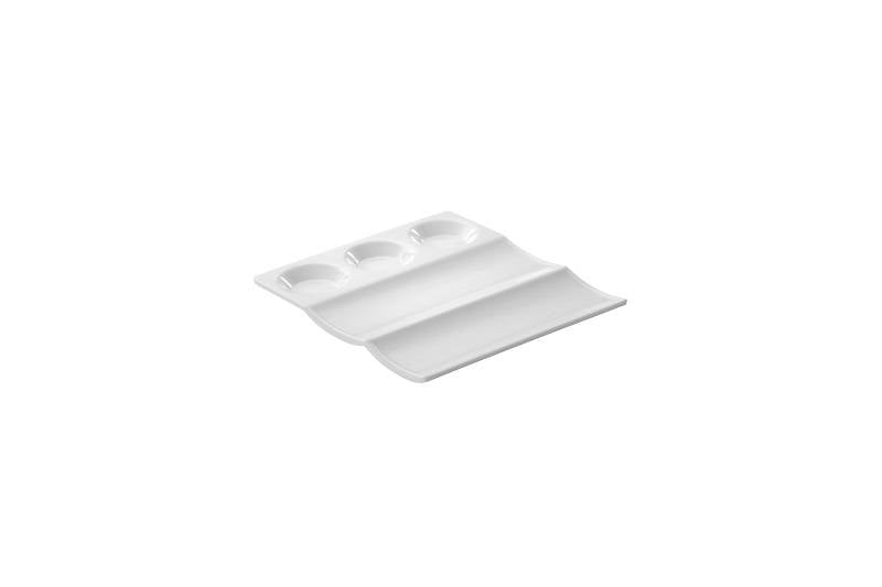 Piatto 3 Scomparti Rettangolare Cm.23x21x1,5h