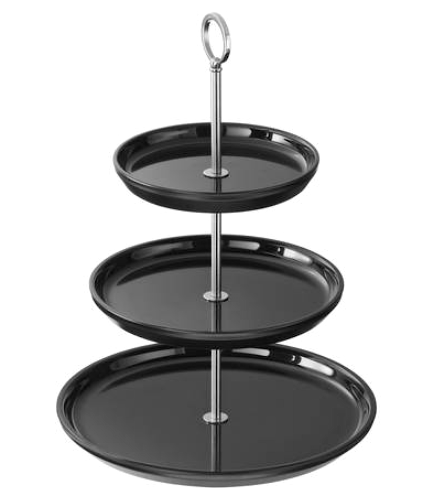 Set Alzata Tre Piatti D.20/25/32cm H.47 Melamina Nera