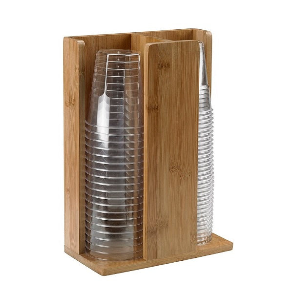Portabicchieri 2 Scomparti Cm.23x12x30 In Bamboo Naturale Leone