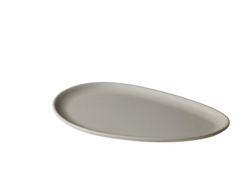 Le Perle Piatto Ovale 35x24,8x1,6 Grigio Chiaro Melamina