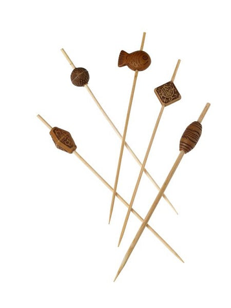 Confezione 100 Spiedi Con Maori Cm.12 Bamboo Leone Decorazioni