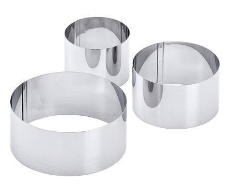 Set 3 Coppapasta Tondi Cm.6/8/10,5x4,5h Acciaio Inox
