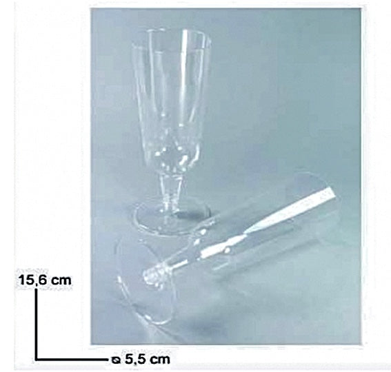 Flute Trasparenti Cf.6 Plastica Cm.15,6