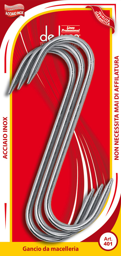 Confezione 3 Ganci A S Cm.16x6 Inox