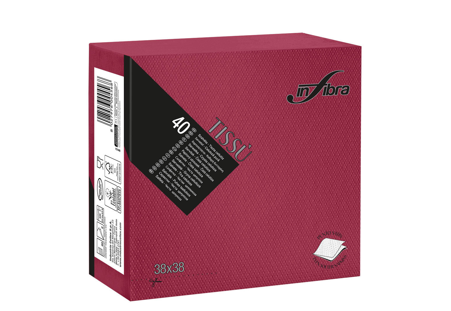 Infibra Cf.40 Tovagliolo 38x38 2v Bordeaux