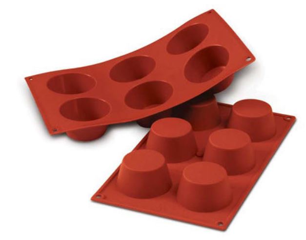 Sf023-stampo In Silicone N.6 Medium Muffins ø69 H 35 Mm Terracotta