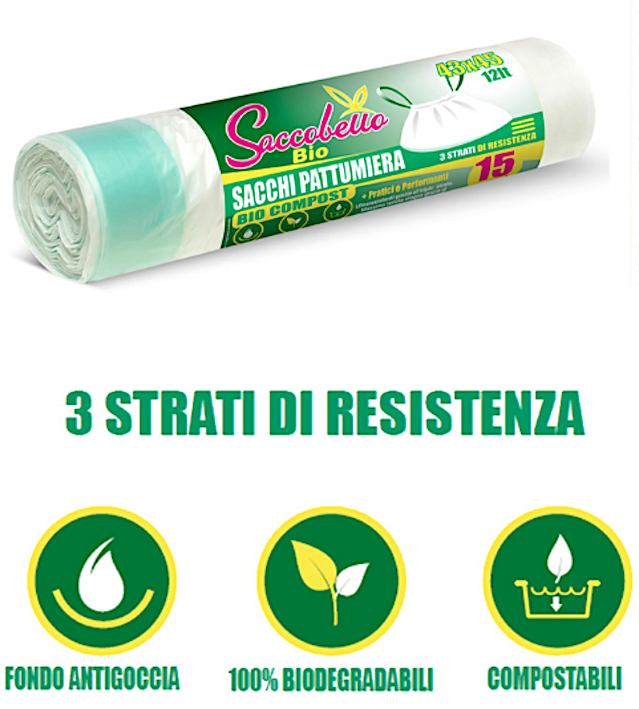 Cf 15 Sacchi Bio Lt.12 Cm.43x45 Con Maniglie