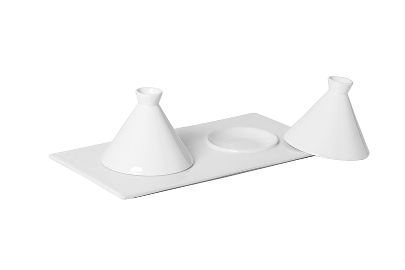 Vassoio Rettangolare Per 2 Cloche Cm.31,5x16x1,5