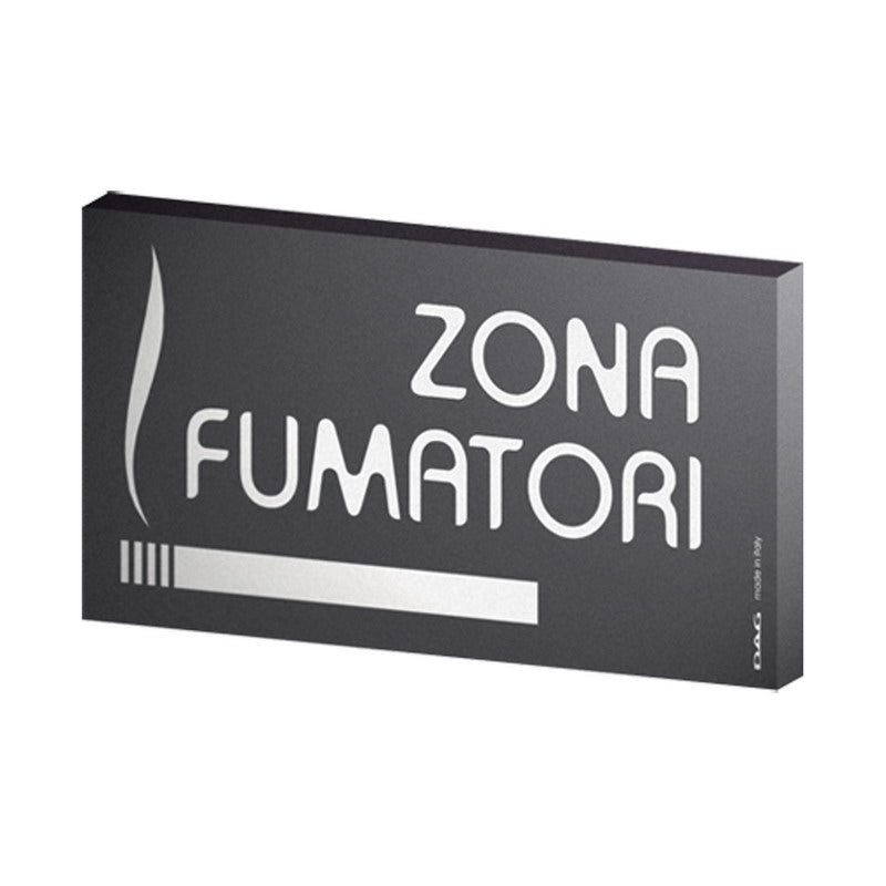 Pittogrammi Zona Fumatori 8x15 Nero    Biadesivo