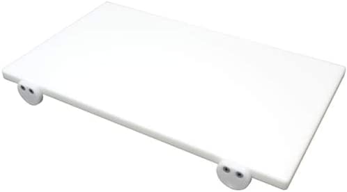 Tagliere Polietilene Cm.60x40x2 Bianco Con 2 Fermi